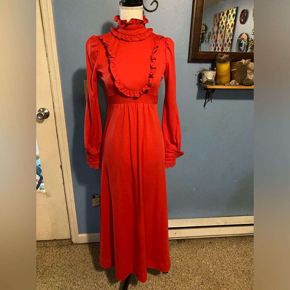 Vintage, Dead Stock, Red, Colonial Style, Dress